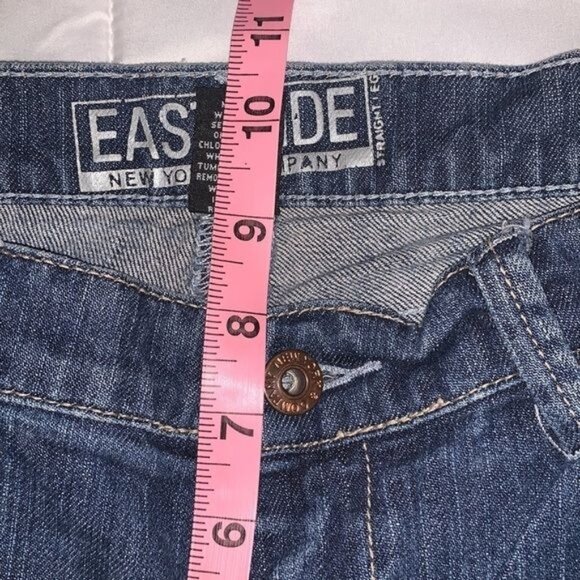 East Side New York & Company Womens Petite Straight Leg Jeans Size 12 Denim - Picture 9 of 10
